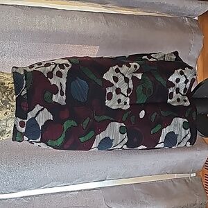 NWT Isla Maude Anthropologie A-Line Midi Skirt XS FALL Abstract Print
